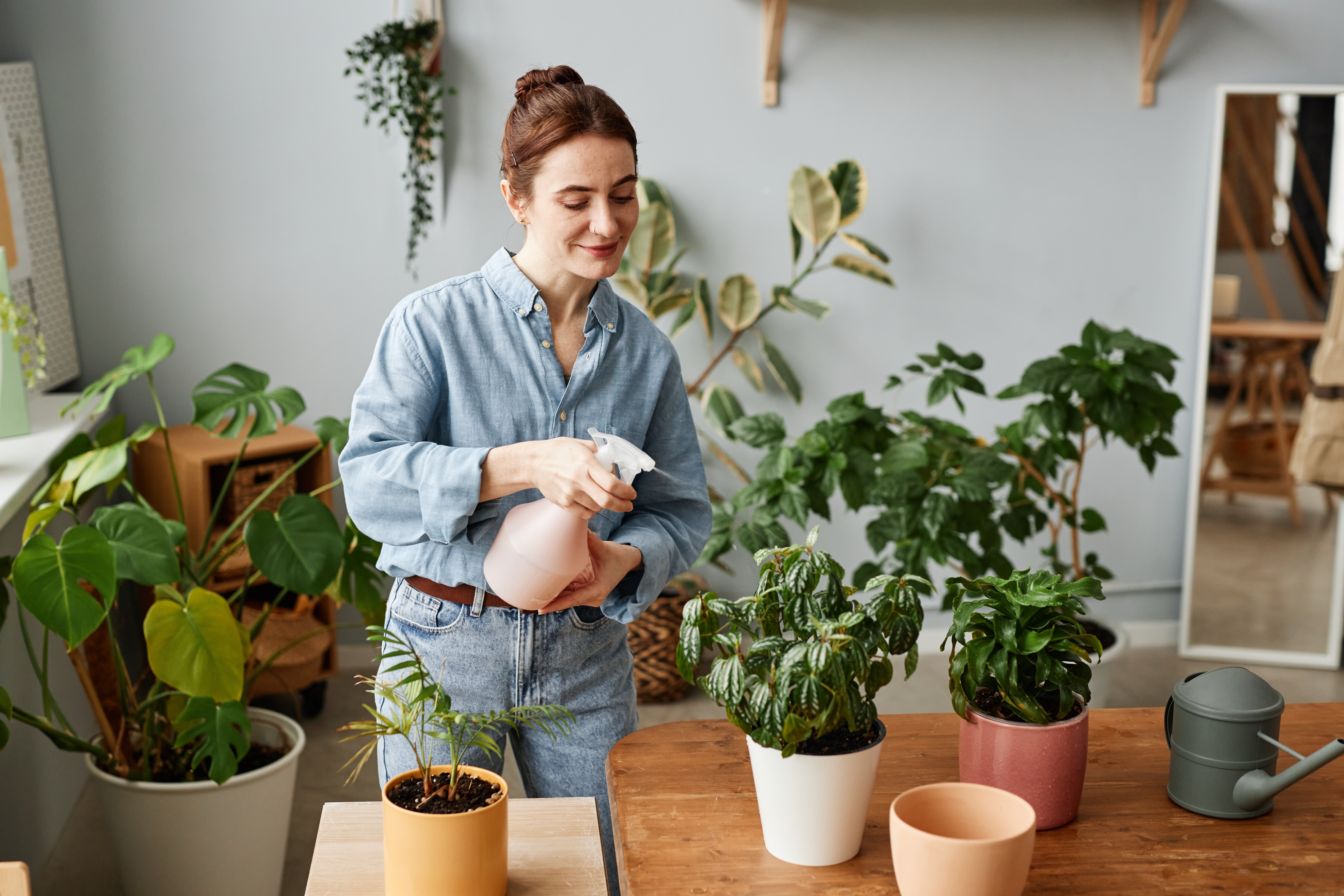 woman in a safe space with plants