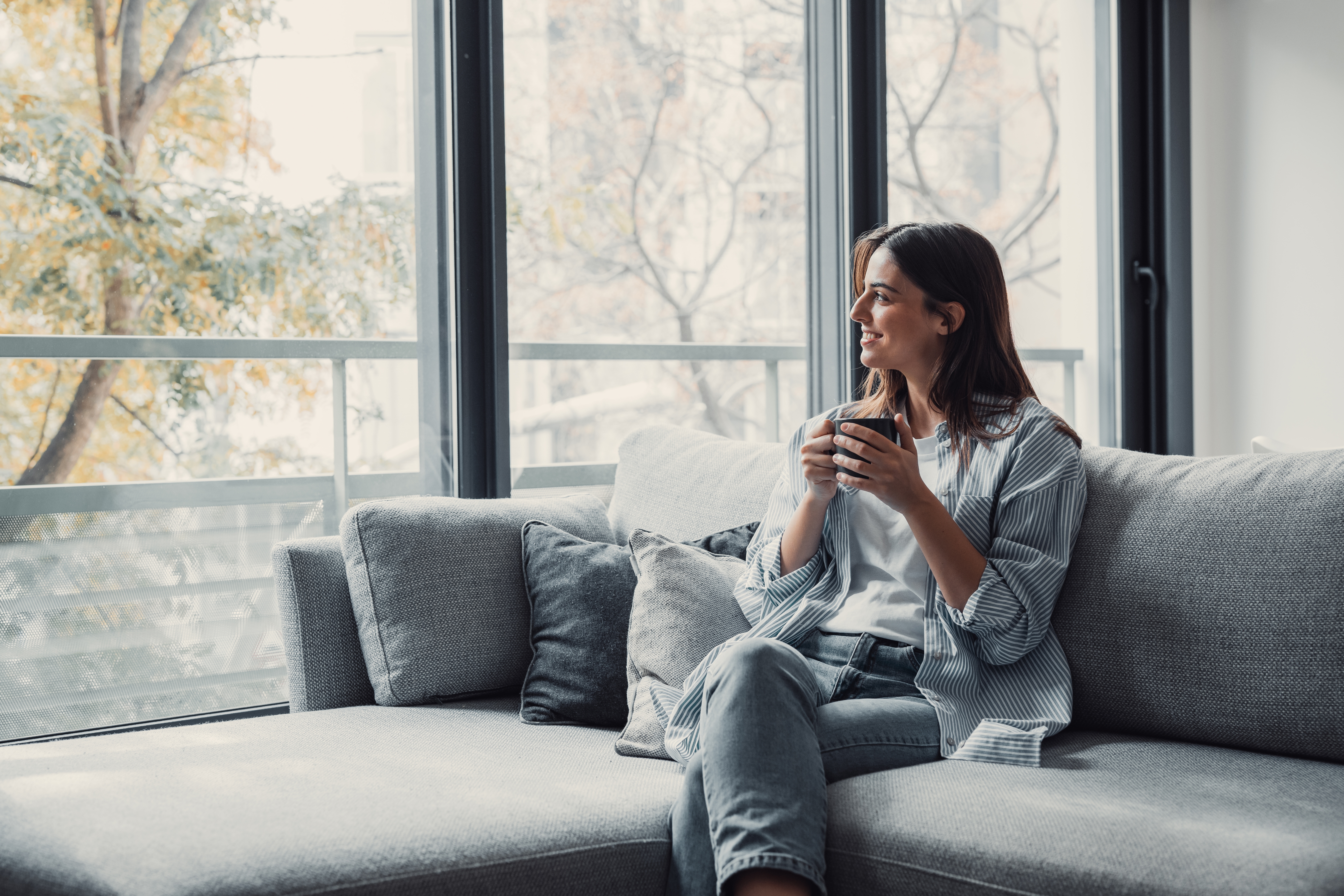 women practicing daily calm